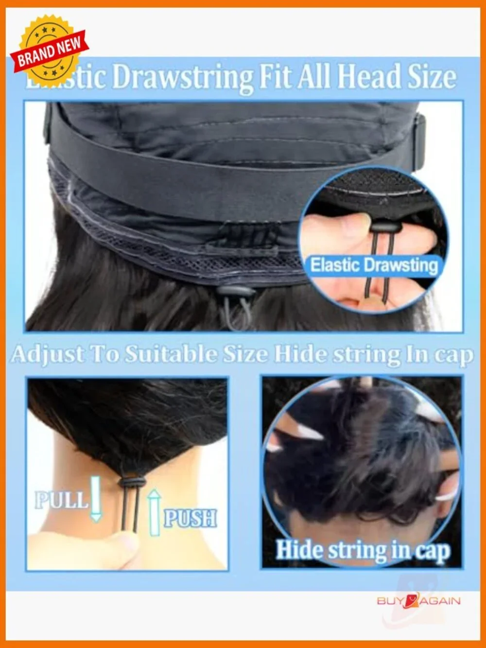 V Part Wig Human Hair Body Wave Glueless Half Wig with Clip